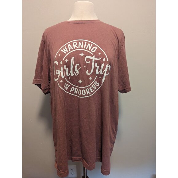 Warning Girls Trip In Progress Graphic T-Shirt Bella+Canvas 2XL - Picture 1 of 4